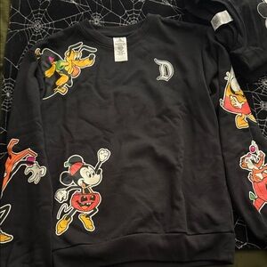 Disney Black Sweatshirt with Mickey and Friends Halloween Design